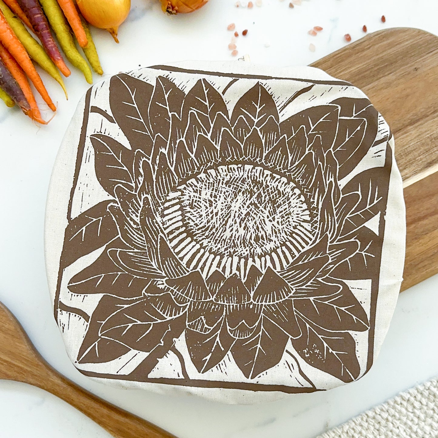 Dish Cover Square | Protea Print