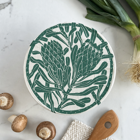 Dish and Bowl Cover Medium | Protea Print