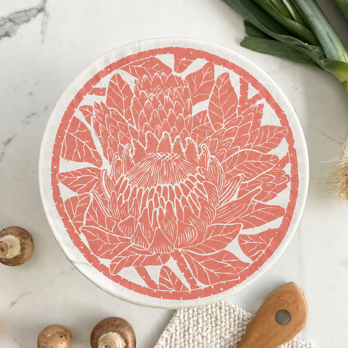 Dish and Bowl Cover Large | Protea Print