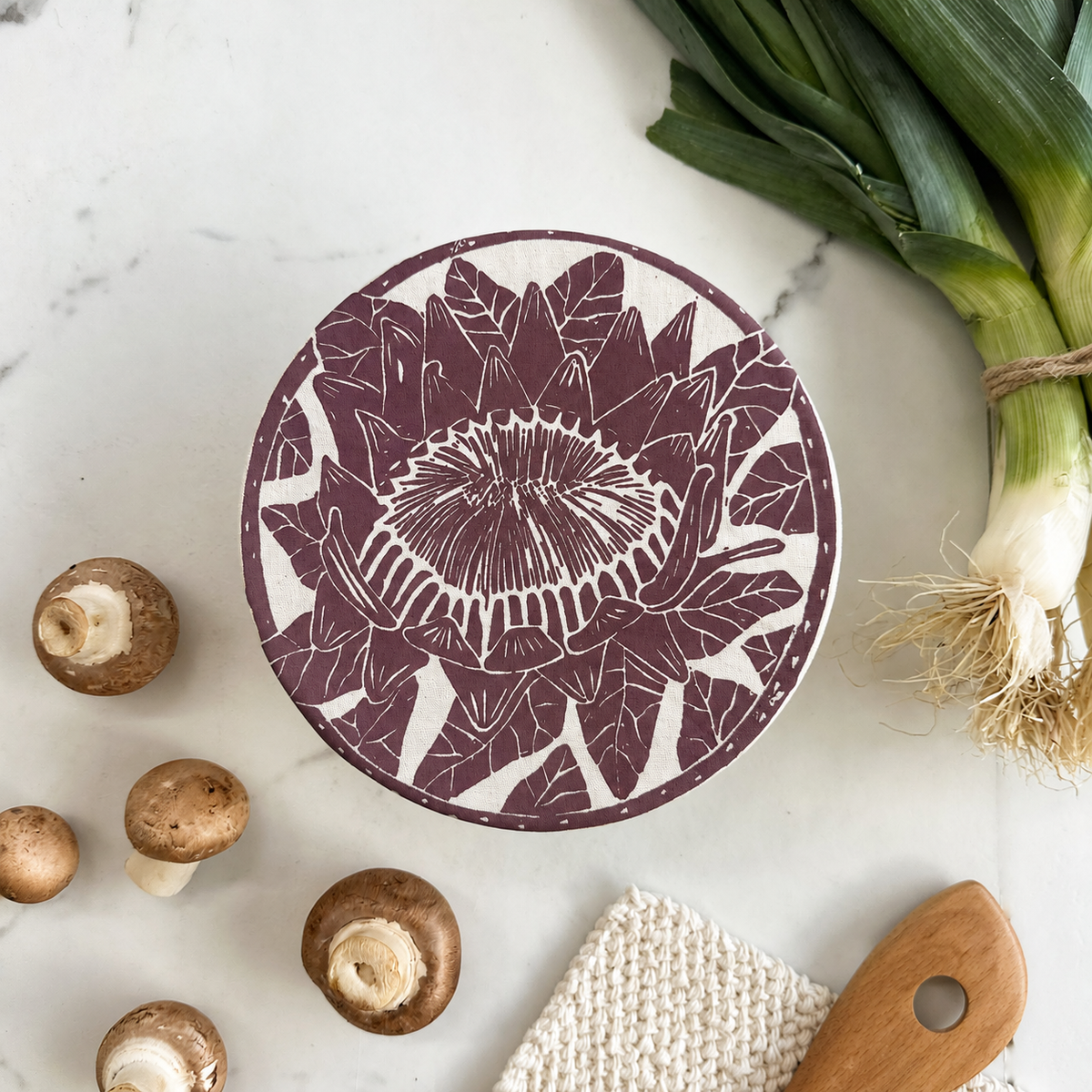 Dish and Bowl Cover Small | Protea Print