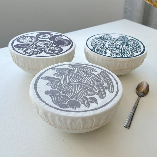 Bowl Covers Set of 3 Extra Small | Mushroom Print