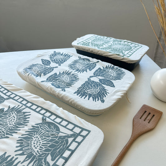 Dish Cover Rectangle Set of 3 | Protea Print