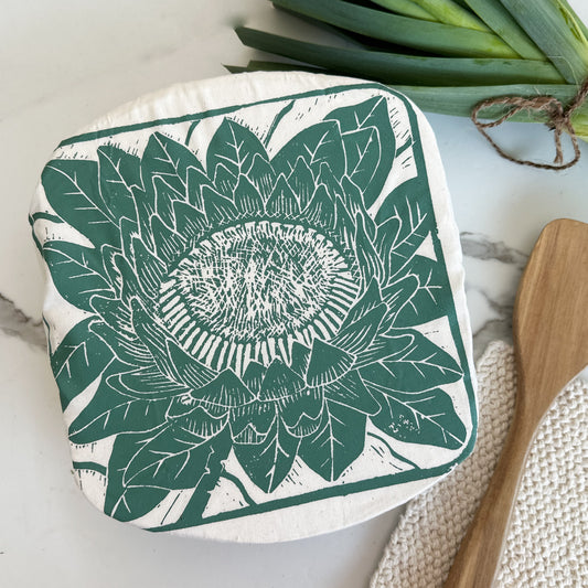 Dish Cover Square | Protea Print
