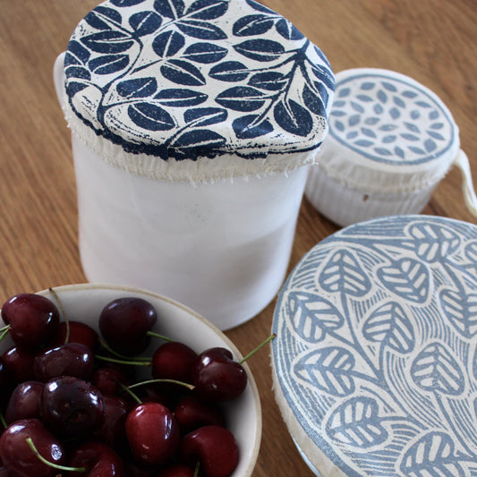 Dish and Bowl Covers mini set of 3 : variety of small sizes reusable fabric bowl covers - spaza.store.com