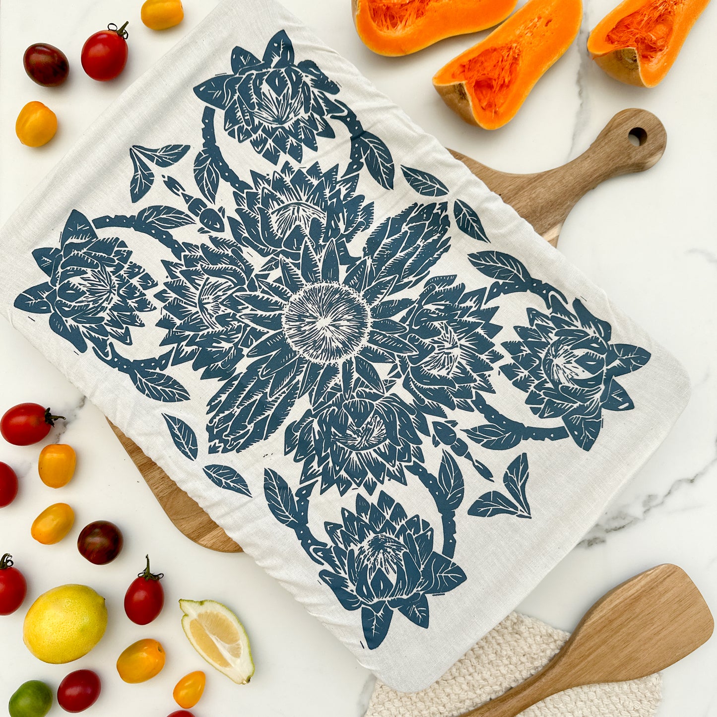 Dish and Casserole Cover Rectangle 11 x 17 inch Blue Print breathable cotton cover