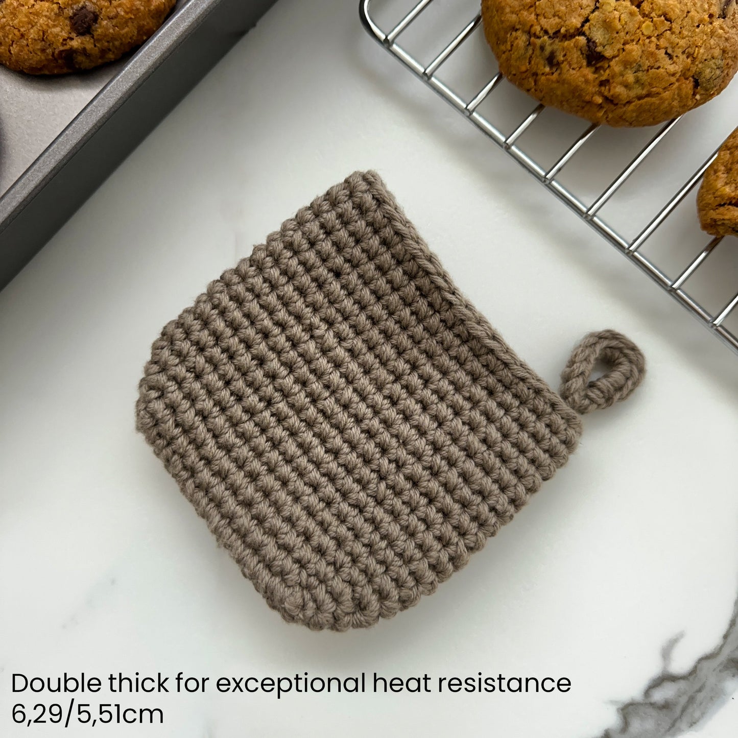 Crochet Potholder Pinch Oven Mitt Thick Cotton Heat Resistance, man sized mitt.