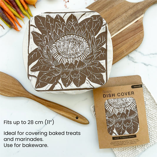 Dish Cover Square | Protea Print