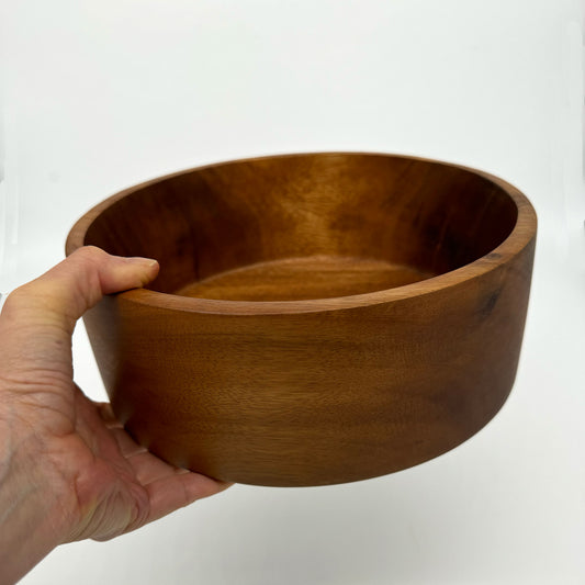 Wooden 10" Salad or Fruit Bowl with Straight Sides handmade in Calgary AB