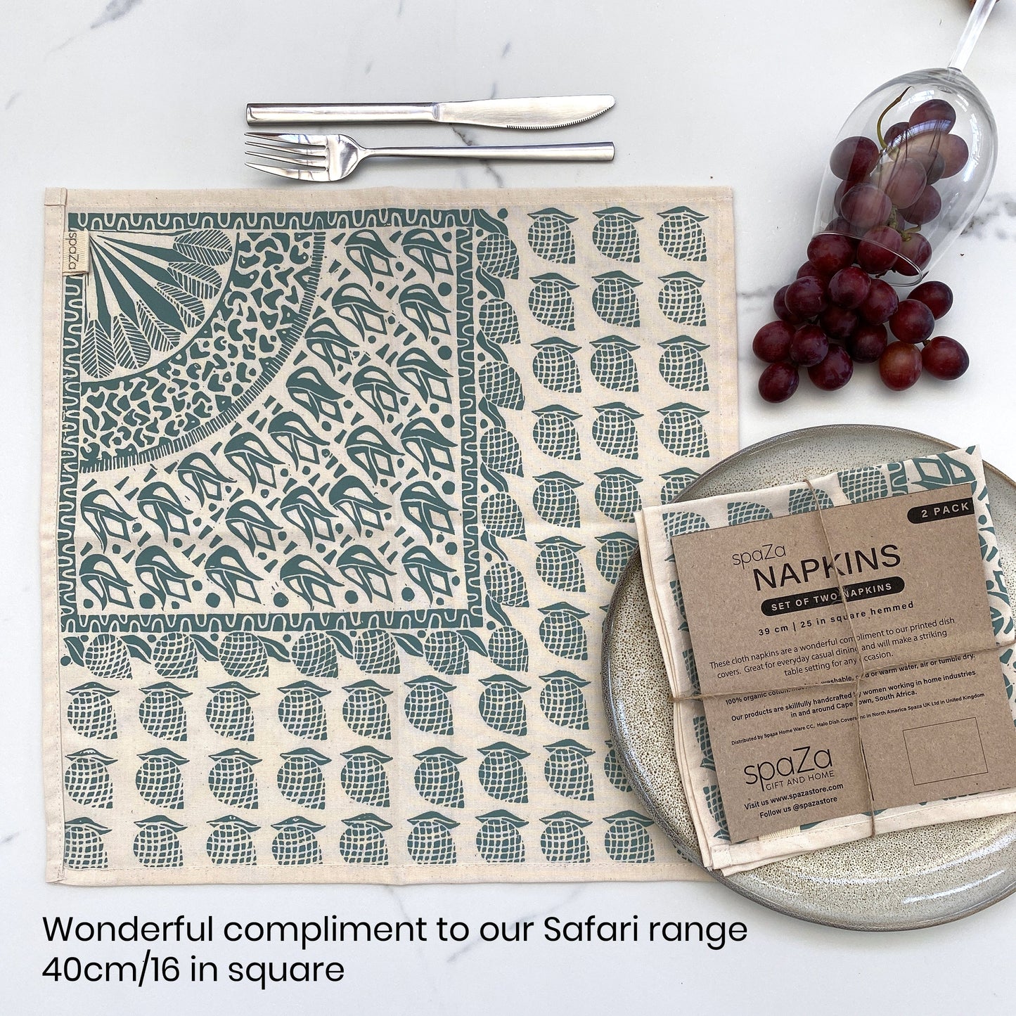 Cotton Table Napkins Cloth Serviettes Table Setting Sets Teal and Charcoal