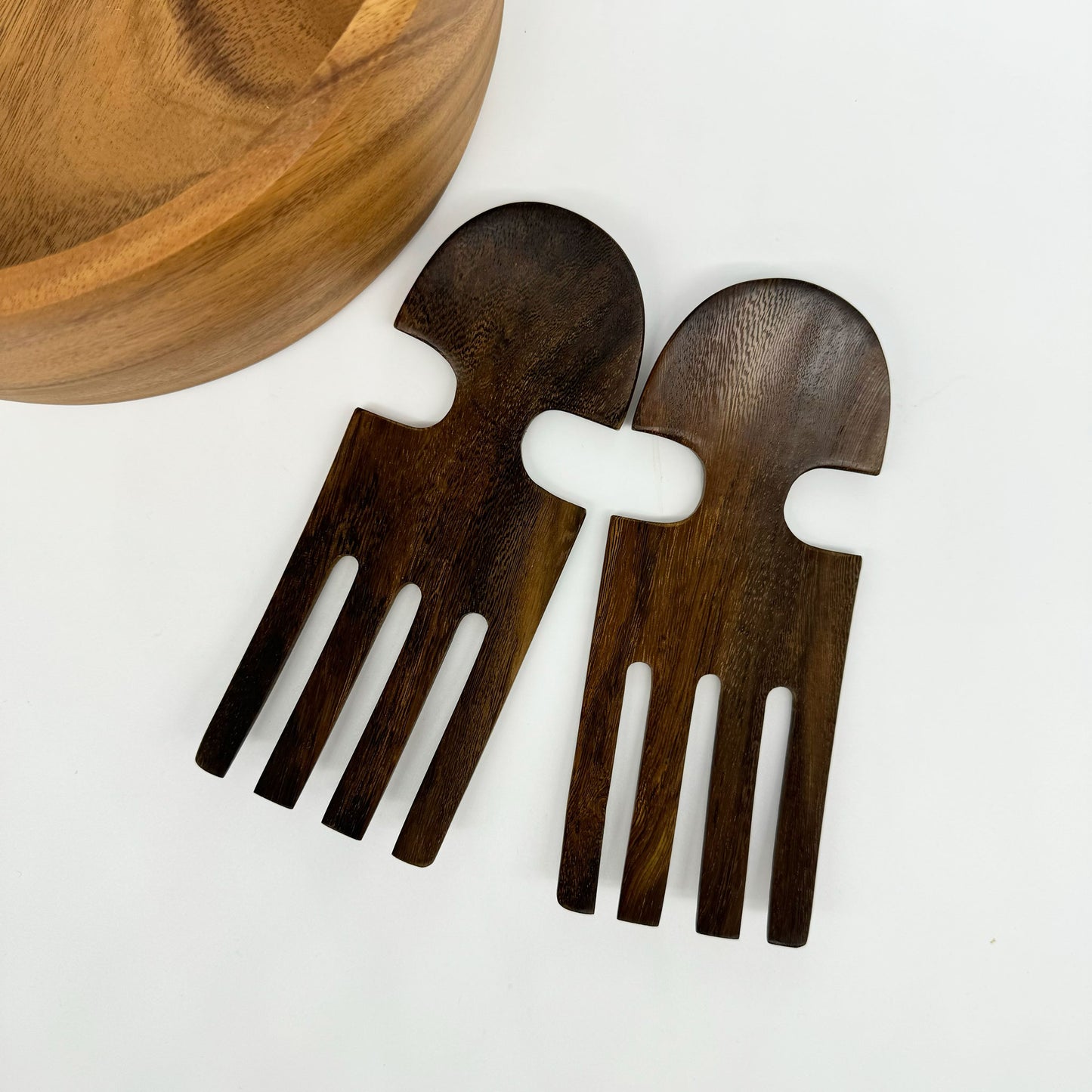 Wood Bear Claw Salad Tosser Set 19cm x 8 cm