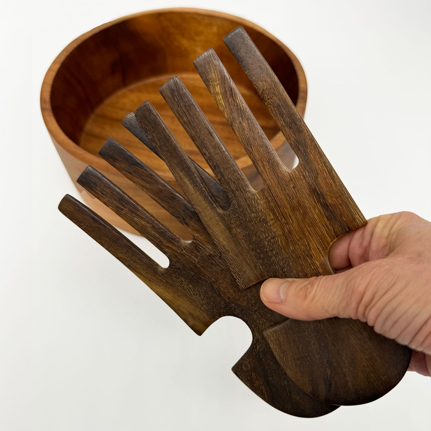 Wood Bear Claw Salad Tosser Set 19cm x 8 cm