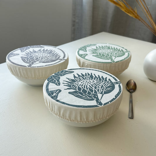 Bowl Covers Set of 3 cereal bowl covers | Protea Print
