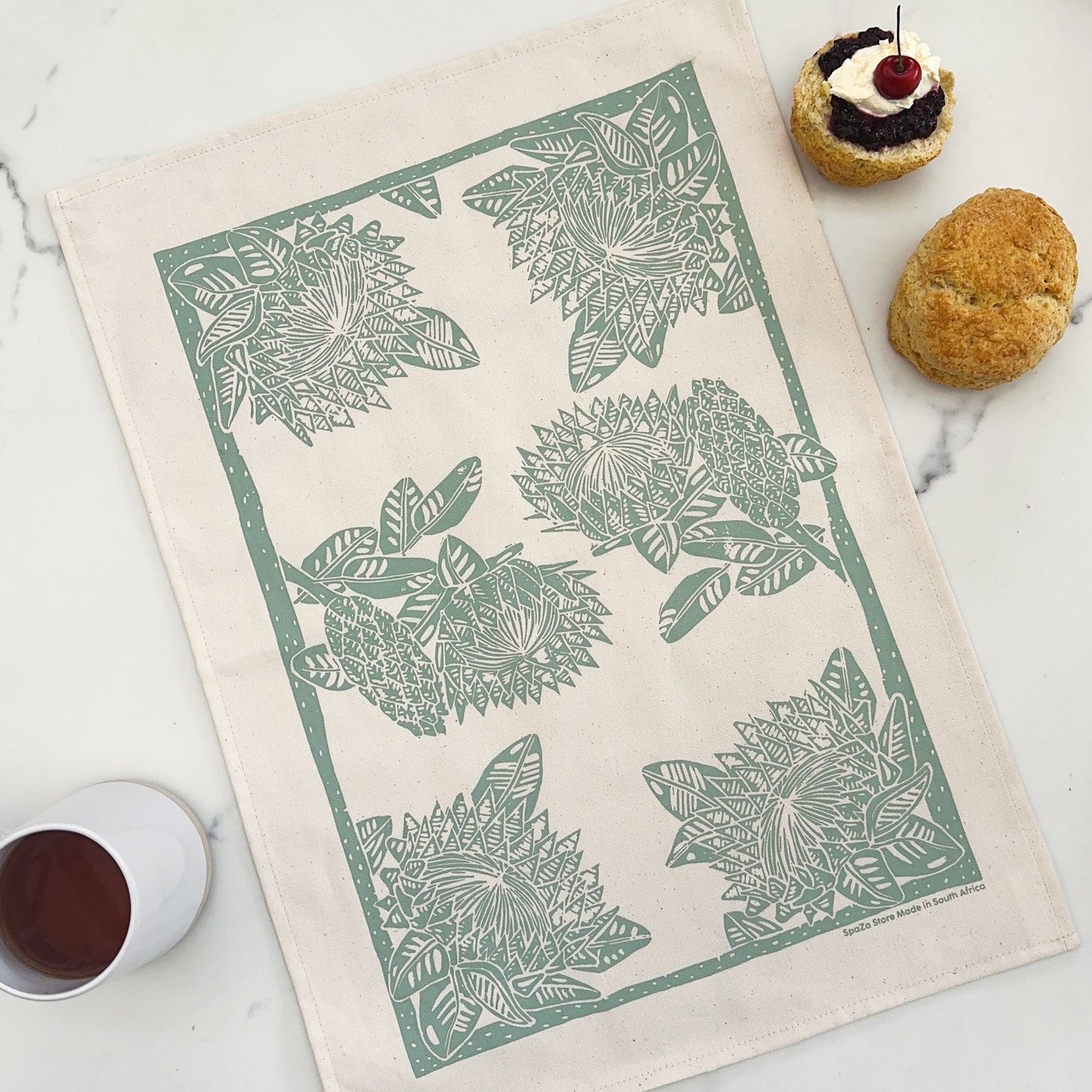 Cotton Tea Towel | Protea Print