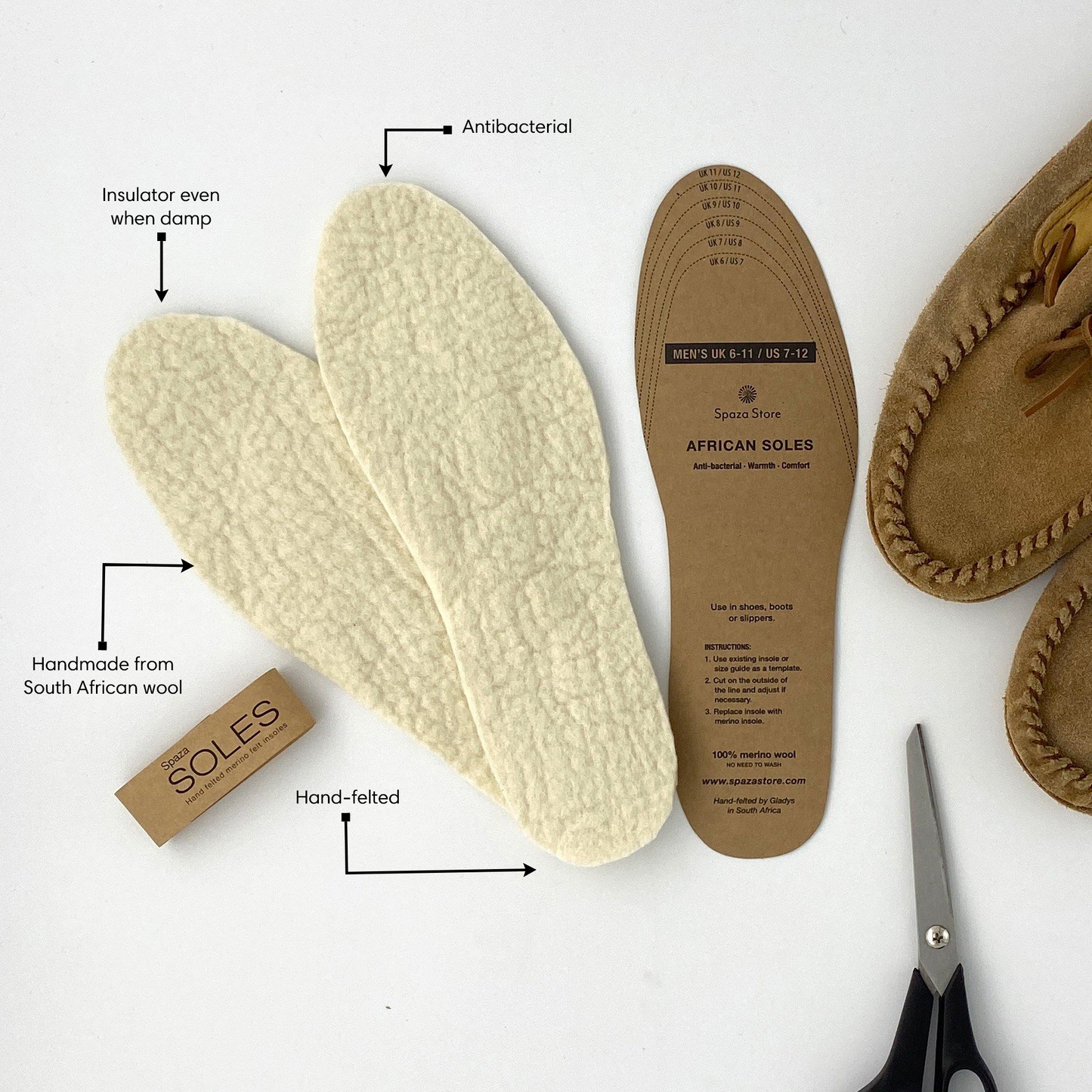 Felt Insoles | Warm Merino Wool Inserts for Shoes & Boots