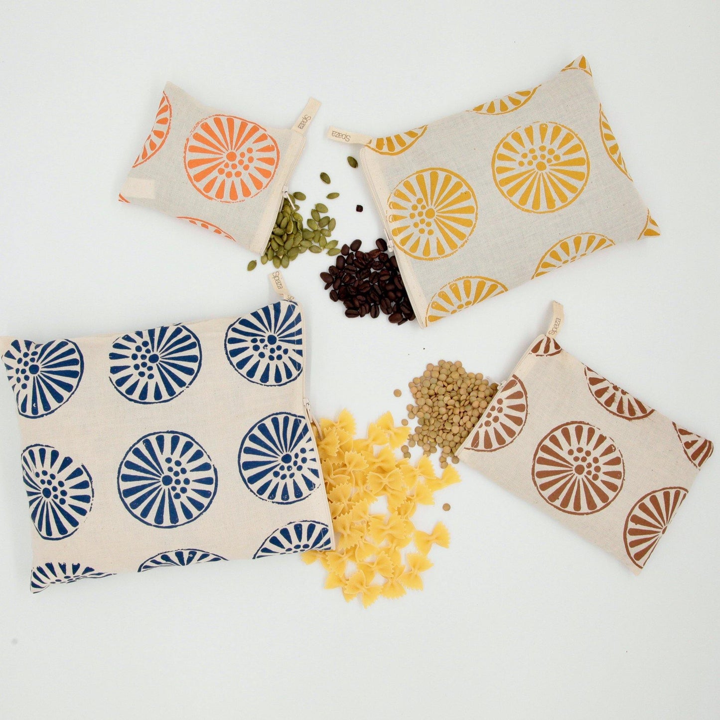 Dry Goods Bags Set of 4 : fabric zip bags for bulk food refill shopping - spaza.store.com